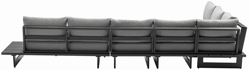 Maldives - 5 Piece Water Resistant Outdoor Patio Modular Sectional With Gray Base