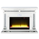 Noralie - 36"H Fireplace With Bluetooth - Mirrored & Faux Diamonds