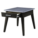 Zemocryss - End Table - Sintered Stone Top Marble Top & Dark Brown