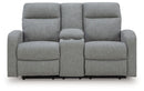 Gauntlet - Double Recline Loveseat With Console - Sterling
