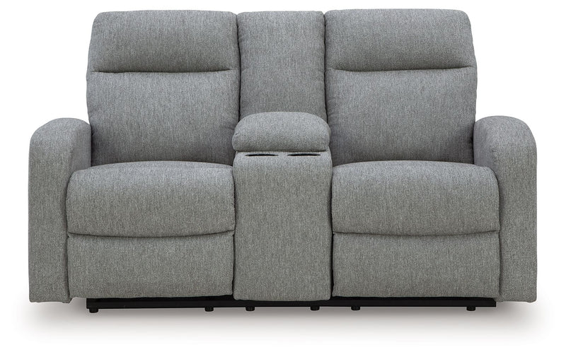 Gauntlet - Sterling - Double Recline Loveseat With Console