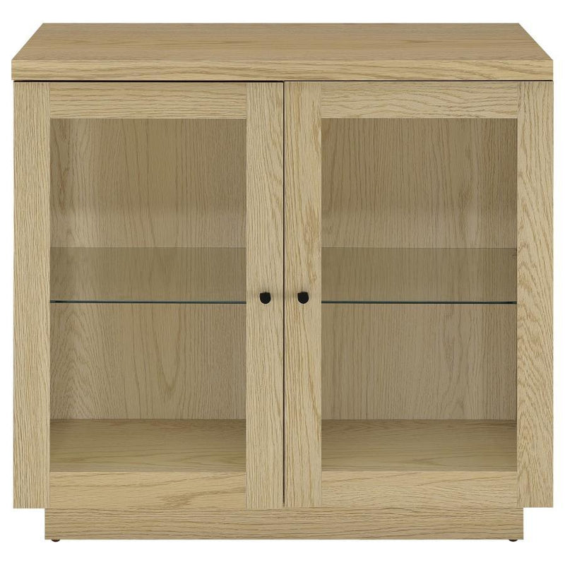 Tilbury - 2-Door Glass Front Accent Display Cabinet - Light Oak