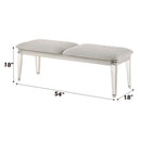 Laveda - Bench - Light Gray Boucle & Pearl White