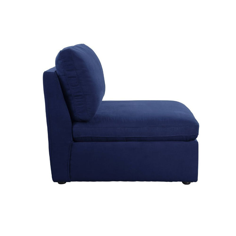 Crosby - Armless Chair - Blue Fabric