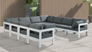 Nizuc - Outdoor Patio 10 Piece Modular Sectional With White Frame