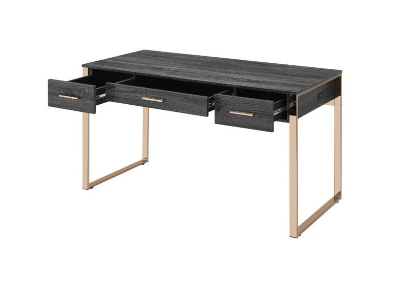 Perle - Writing Desk - Champagne Gold & Black Finish