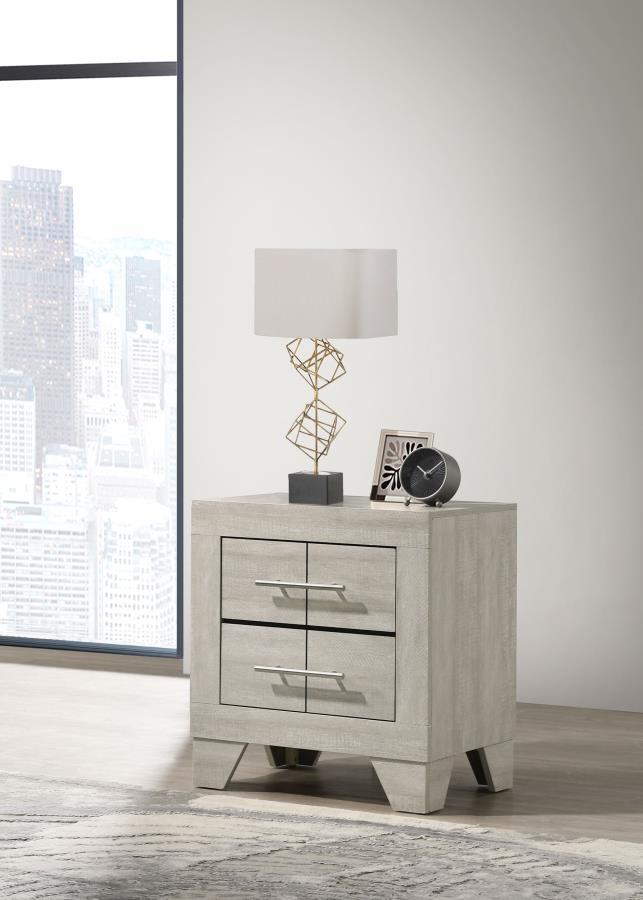 Trenton - 2-Drawer Nightstand Bedside Table - Rustic Cream