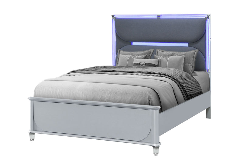 Lando - Queen Bed - Silver