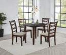 Barton - 5 Piece Round Wood Dining Table Set - Dark Brown