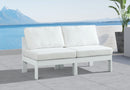 Nizuc - Outdoor Patio 2 Seat Armless Modular Sofa With White Frame