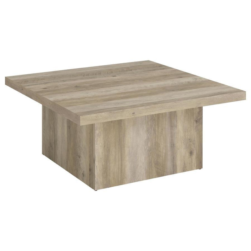 Devar - Square Engineered Wood Coffee Table - Distressed Pine