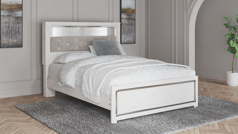 Altyra - White - Queen Panel Bookcase Bed With Roll Slats