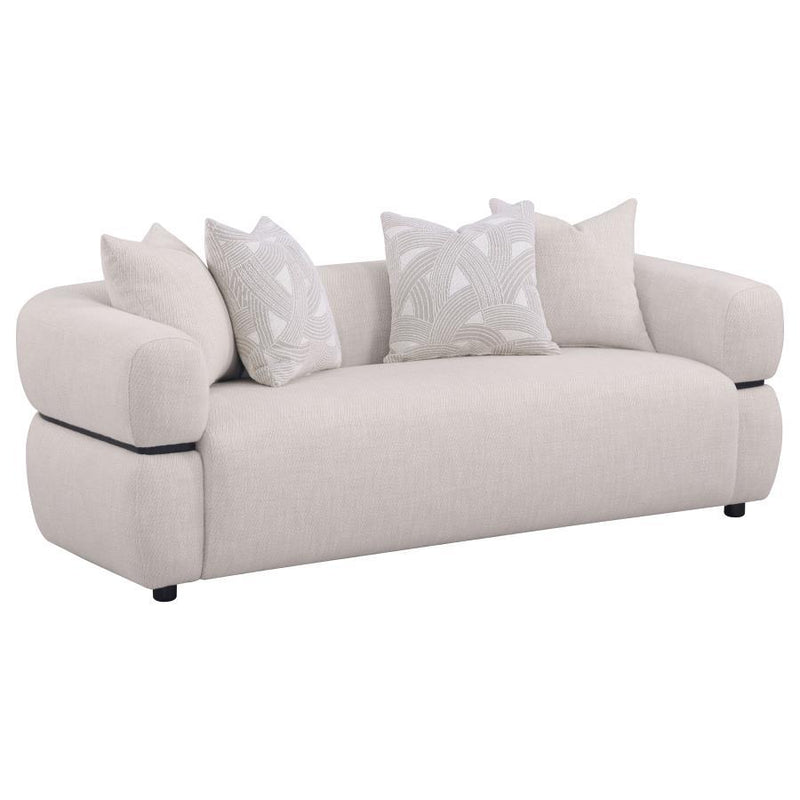 Jeanette - Fabric Upholstered Round Arm Sofa Set