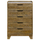 Henderson - 5-Drawer Bedroom Chest Of Drawers - Medium Oak