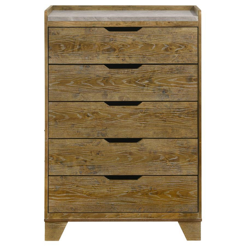 Henderson - 5-Drawer Bedroom Chest Of Drawers - Medium Oak
