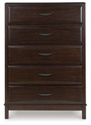 Vanmore - Five Drawer Chest - Dark Brown