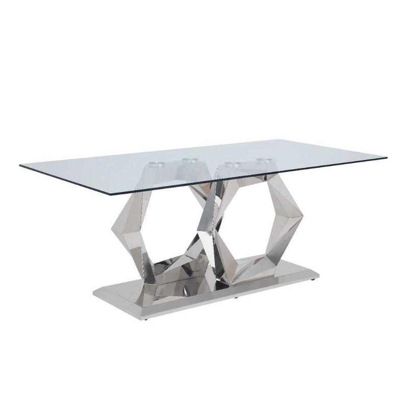 Gianna - Dining Table - Clear Glass Top & Stainless Steel