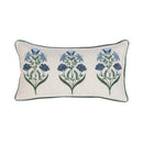 Belcourt - 14" x 26" Floral Pillow - Floral Natural / Blue