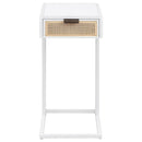 Amherst - 1-Drawer Radio Weave Cane Metal Side Table
