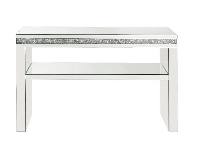 Noralie - 32" Sofa Table - Mirrored & Faux Diamonds