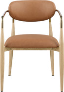 Ronda - Vegan Leather Upholstered Dining Arm Chair - Natural Legs
