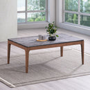 Bevis - Coffee Table - Engineered Stone Top & Walnut