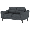 Nolan - Upholstered Sloped Track Arm Loveseat - Charcoal