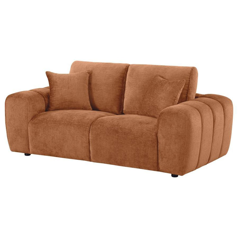 Burnett - Chenille Upholstered Wide Arm Loveseat