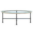 Brantley - Coffee Table - Clear Glass & Sandy Gray