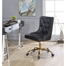 Purlie - Office Chair - Black Synthetic Leather & Gold