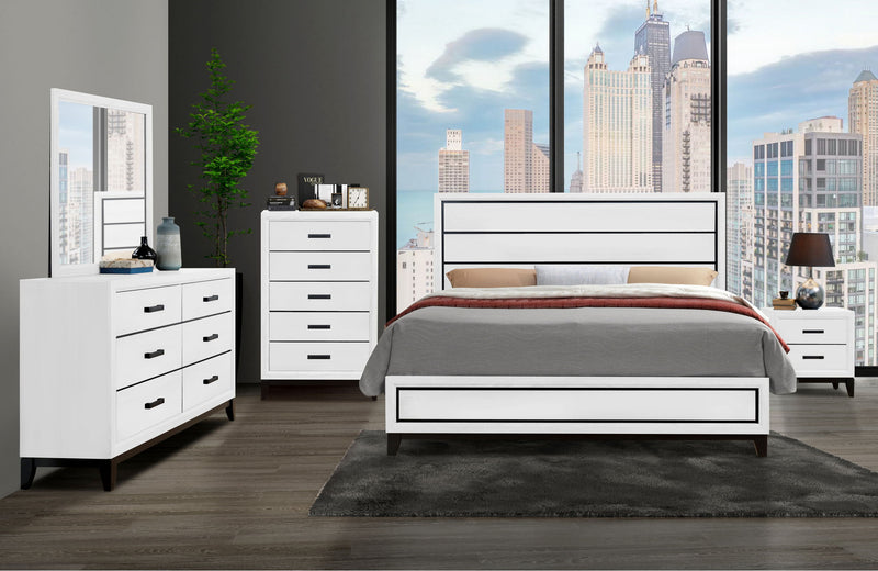 Kate - 5 Piece Queen Bedroom Set - White