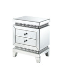 Lotus - Accent Table - Mirrored & Faux Ice Cube Crystals