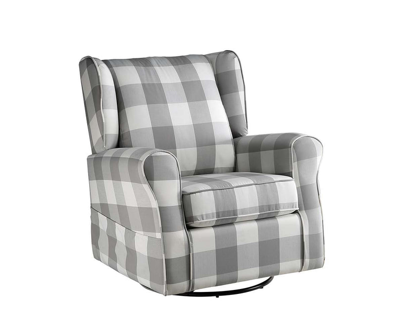 Patli - Swivel Chair With Glider - Gray Fabric