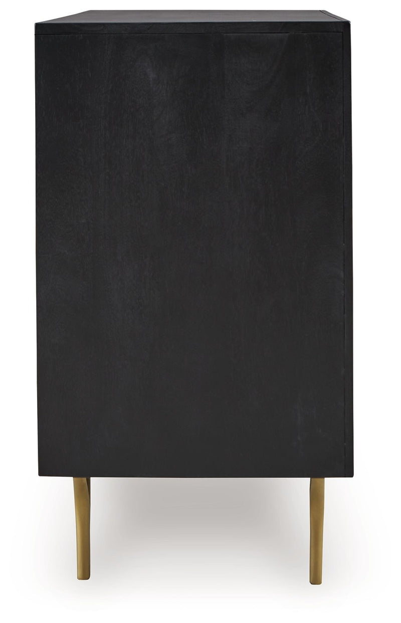 Tayner - Black / Gold Finish - Accent Cabinet