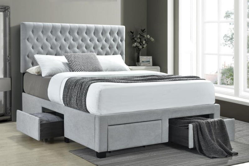 Upholstered Beds | Drawer Button Tufted Storage Bed | Size Queen