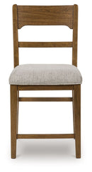 Cabalynn - Upholstered Barstool (Set of 2) - Oatmeal / Light Brown