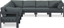Nizuc - Outdoor Patio 7 Piece Modular Sectional With Gray Frame