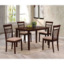Samuel - 5 Piece Dining Set - Beige Microfiber &Espresso