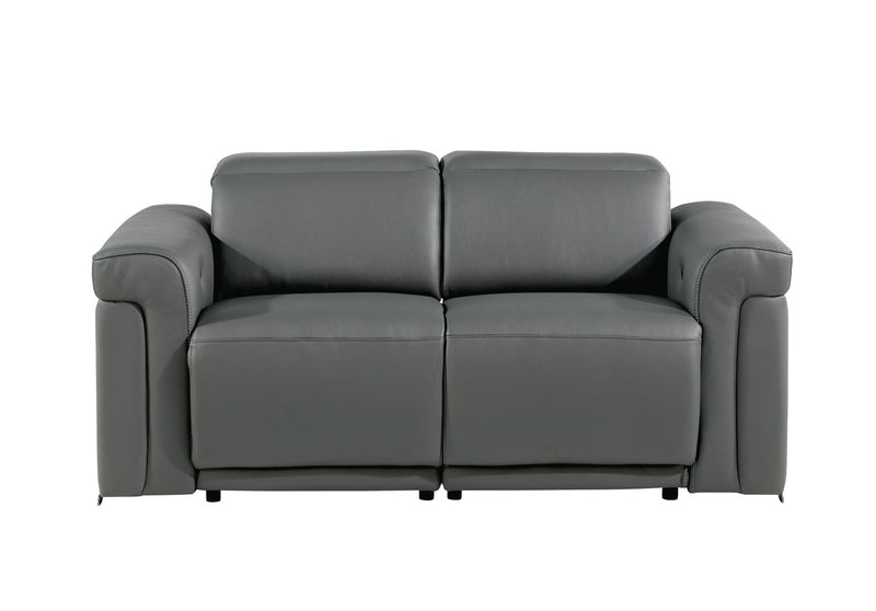 1126 - Top Grain Power Reclining Italian Leather Loveseat