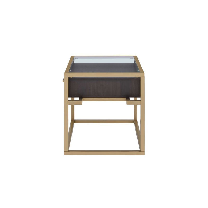 Yumia - End Table - Gold & Clear Glass