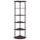 Bonwick - Wood 5-Shelf Corner Bookshelf - Cappuccino