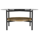 Delfin - Round Glass Top Coffee Table - Black And Brown