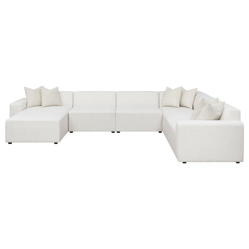 Freddie - Square Upholstered Ottoman - Pearl