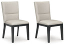 Glinari - Dining Upholstered Side Chair (Set of 2) - Taupe / Black