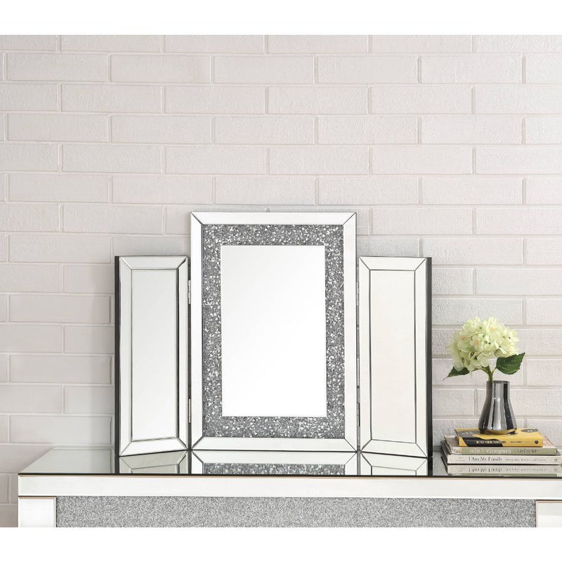 Noralie - 22" Accent Mirror - Mirrored & Faux Diamonds