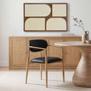 Ronda - Vegan Leather Upholstered Dining Arm Chair - Natural Legs