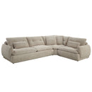 Jonina - Sectional Sofa With 4 Pillows - Beige Chenille