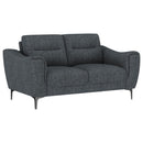 Nolan - Upholstered Sloped Track Arm Loveseat - Charcoal