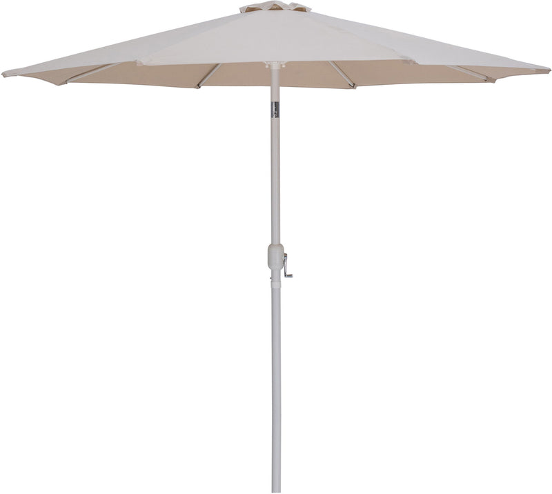 Fiji - Aluminum Patio Umbrella With Round Teak And White Base