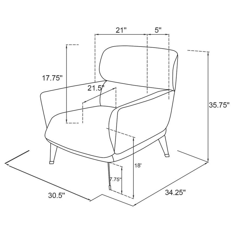 Andrea - Upholstered Crecent Arm Accent Chair